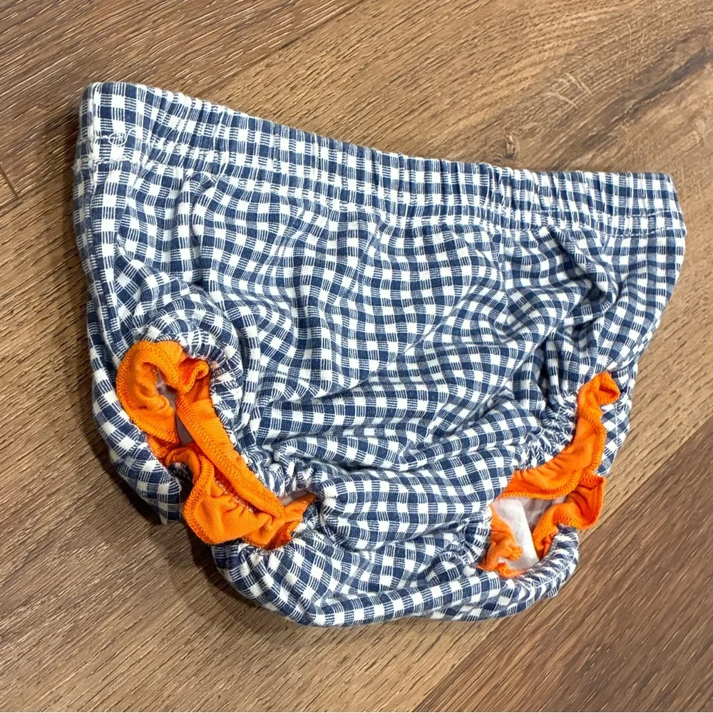 Matilda Jane Blue Gingham Checkered Plaid Bloomers Diaper Cover Ruffle 12-18m